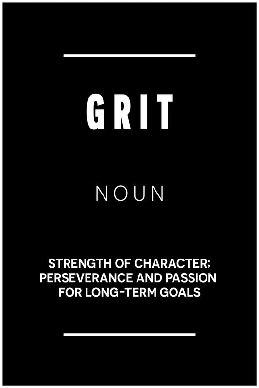 Grit | Black Motivational Typography Poster