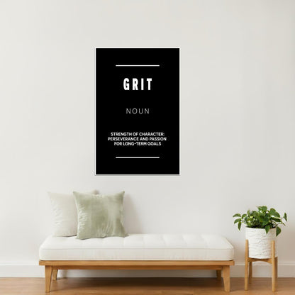 Grit | Black Motivational Typography Poster