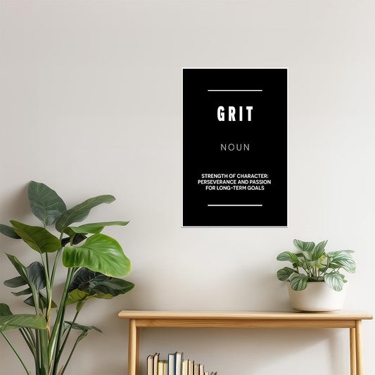 Grit | Black Motivational Typography Poster