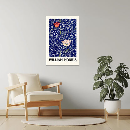 William Morris Blue Blossom | Vintage Floral Pattern Print Poster