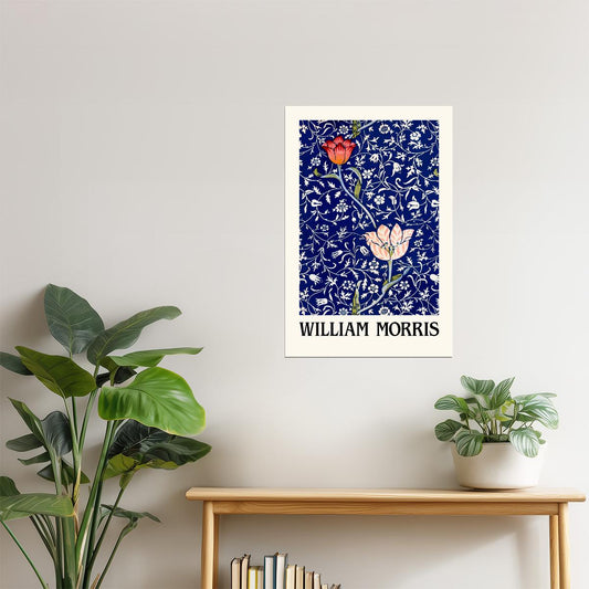 William Morris Blue Blossom | Vintage Floral Pattern Print Poster