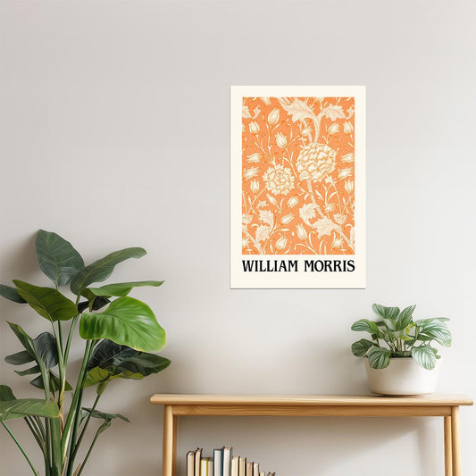 William Morris Orange Design | Botanical Wall Art Poster