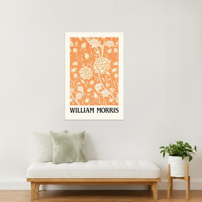 William Morris Orange Design | Botanical Wall Art Poster