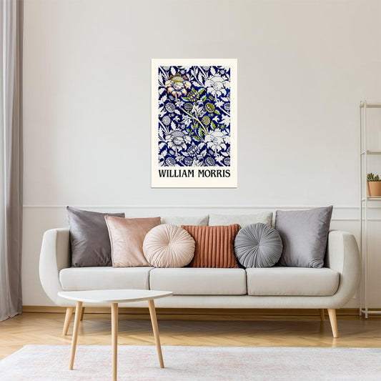 William Morris Blue and White Ornament | Vintage Exhibition Poster