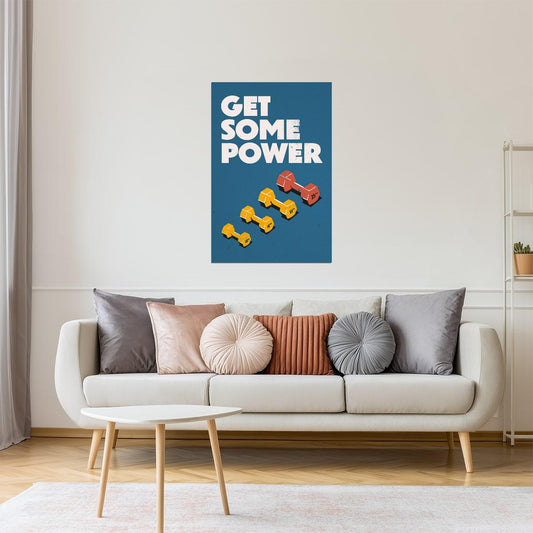Get Some Power | Retro Weightlifting Gym Wall Decor Poster