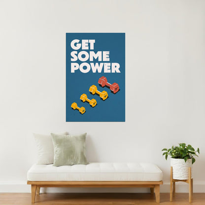 Get Some Power | Retro Weightlifting Gym Wall Decor Poster