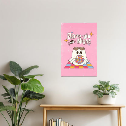Boogie Night | Disco Ghost Pastel Halloween Wall Art Poster