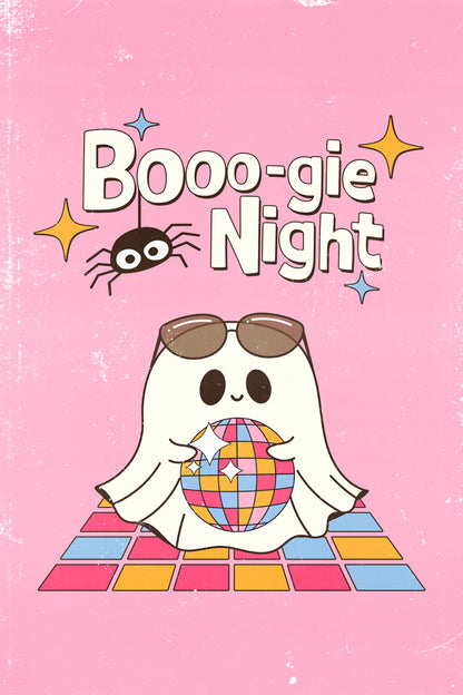 Boogie Night | Disco Ghost Pastel Halloween Wall Art Poster
