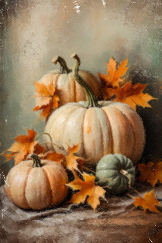 Pumpkin Harvest | Cozy Autumn Halloween Wall Art Print Poster