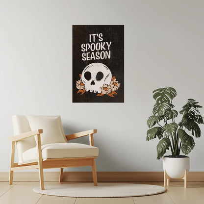 It’s Spooky Season | Boho Minimalist Skeleton Halloween Wall Art Poster