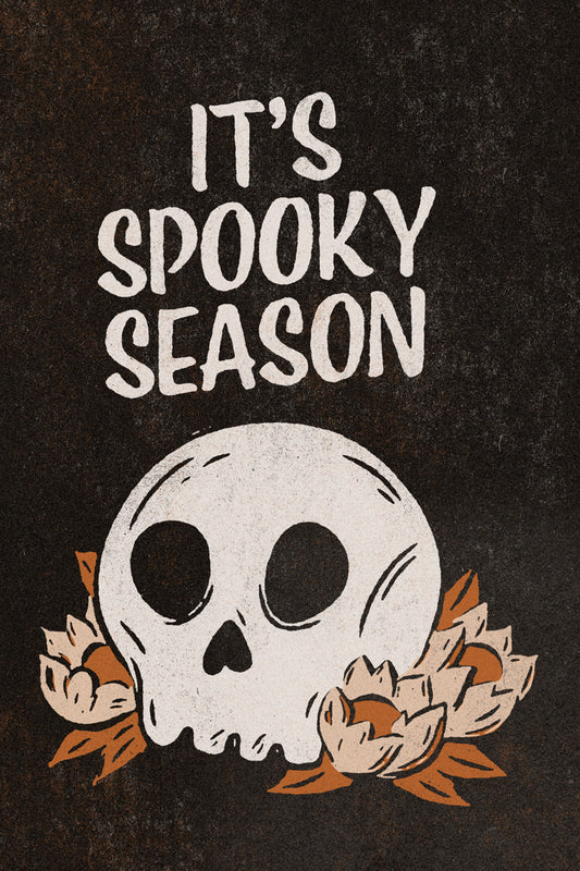 It’s Spooky Season | Boho Minimalist Skeleton Halloween Wall Art Poster