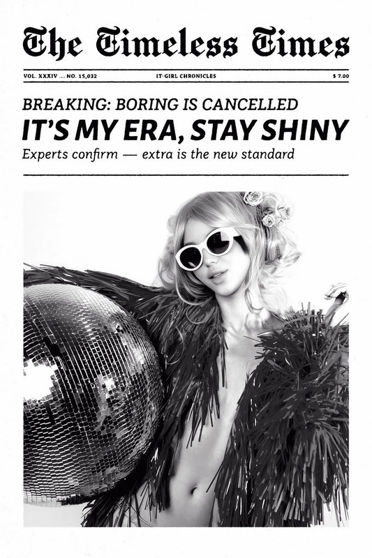 It’s My Era, Stay Shiny | Disco Ball Newspaper Wall Art Poster