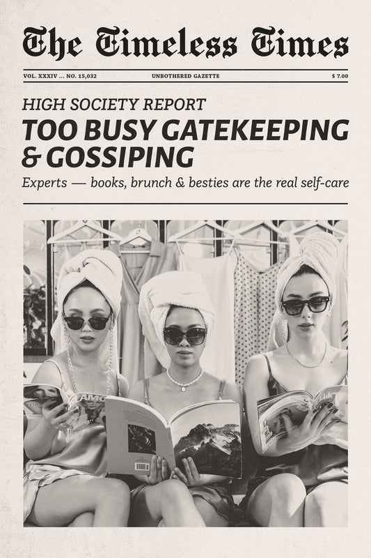 Too Busy Gossiping | Girl Gang Newspaper Wall Art Poster