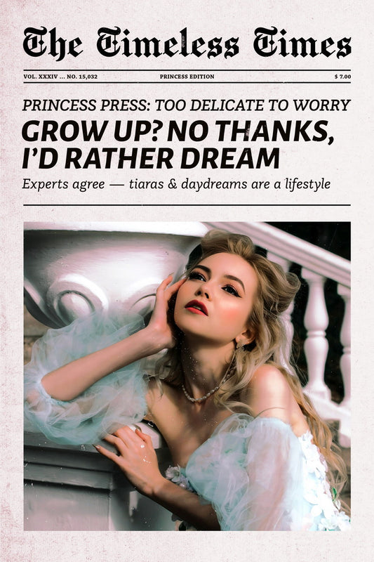 I’d Rather Dream | Soft Girl Newspaper Print Poster