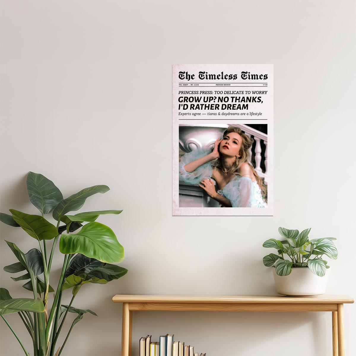 I’d Rather Dream | Soft Girl Newspaper Print Poster