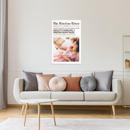 Darling, I Prefer Fairytales | Princess Newspaper Wall Art Poster