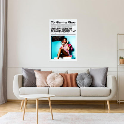 Too Fabulous for Laundry | Y2K Newspaper Print Poster