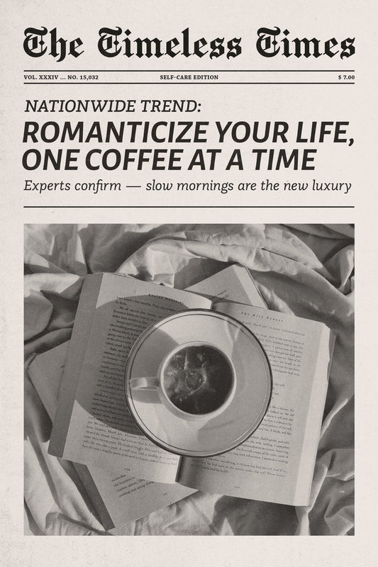 Romanticize Your Life | Coffee Newspaper Print Poster