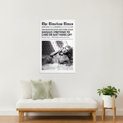 I Don’t Care | Drama Queen Newspaper Wall Art Poster