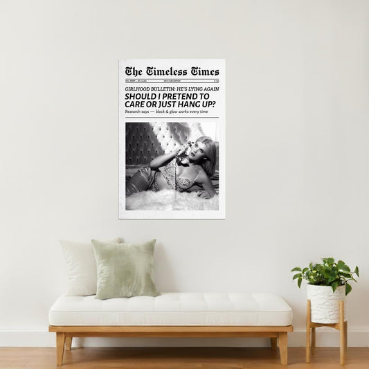 I Don’t Care | Drama Queen Newspaper Wall Art Poster