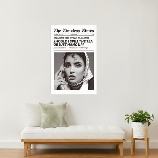Spill the Tea | Retro Glam Newspaper Print Poster