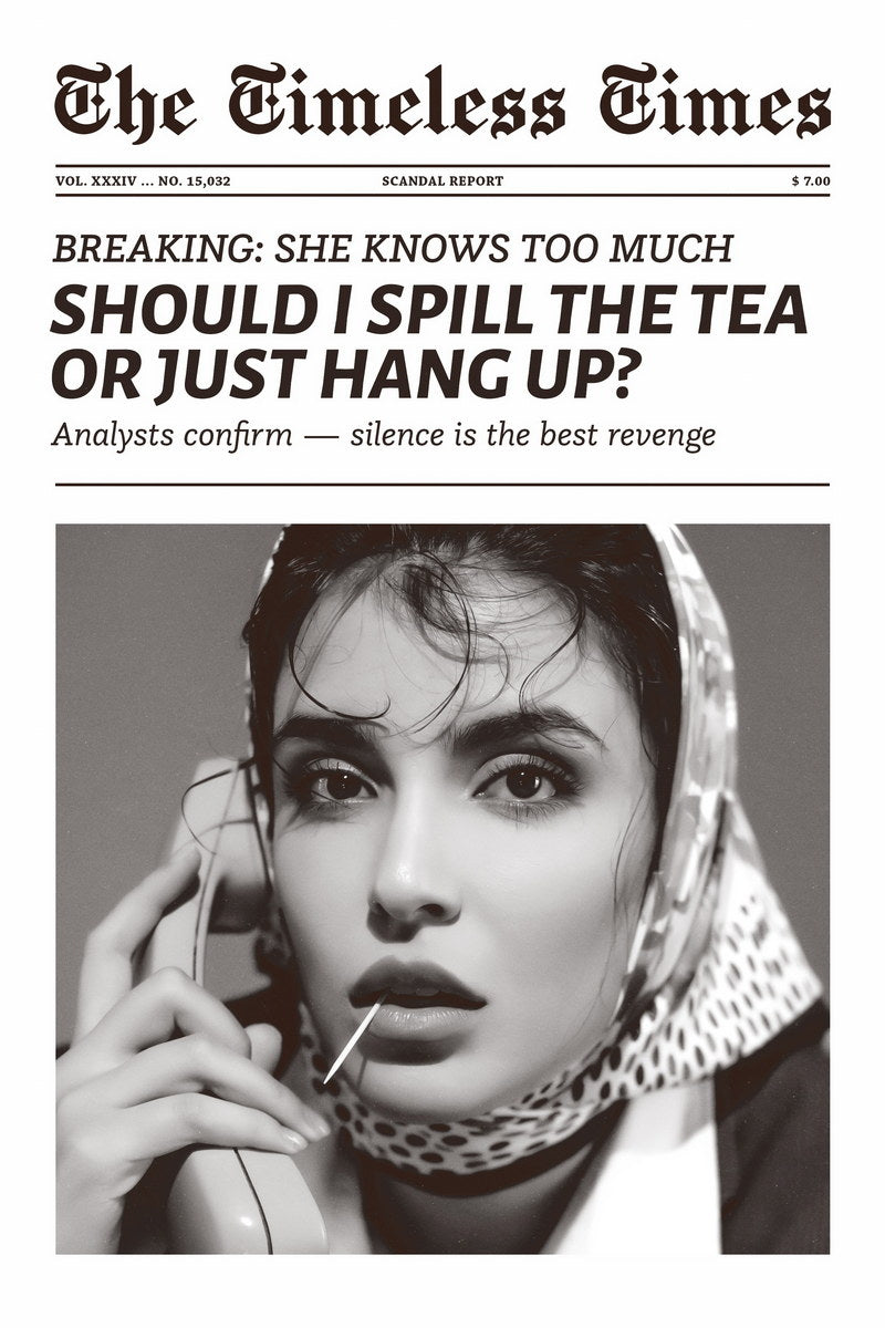 Spill the Tea | Retro Glam Newspaper Print Poster