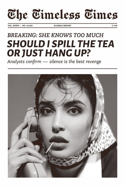 Spill the Tea | Retro Glam Newspaper Print Poster