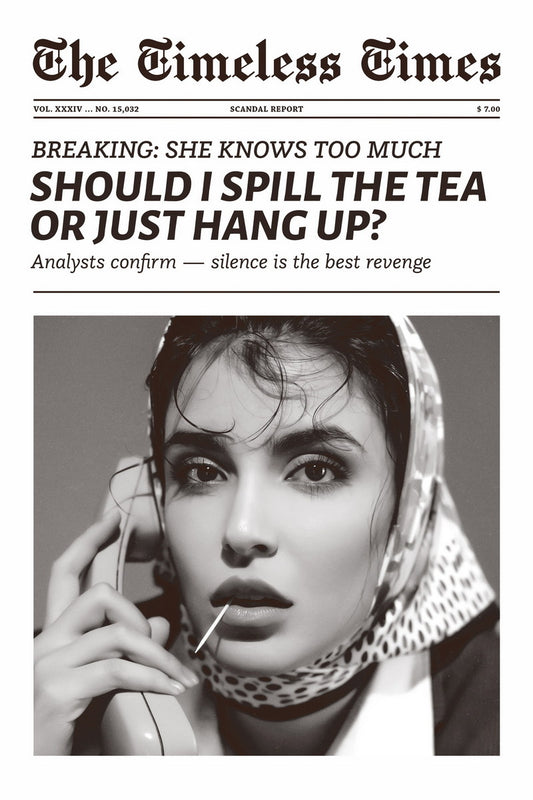 Spill the Tea | Retro Glam Newspaper Print Poster