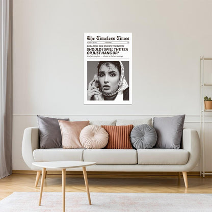 Spill the Tea | Retro Glam Newspaper Print Poster