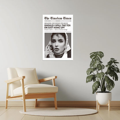 Spill the Tea | Retro Glam Newspaper Print Poster