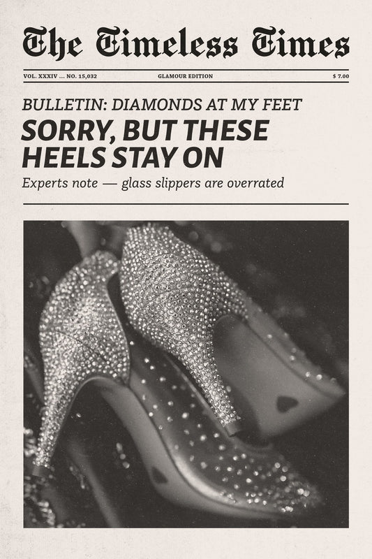 Sorry, But These Heels Stay On | Fashion Newspaper Wall Art Poster