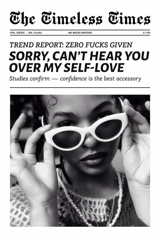 Sorry, Can’t Hear You Over My Self Love | Girly Newspaper Print Poster