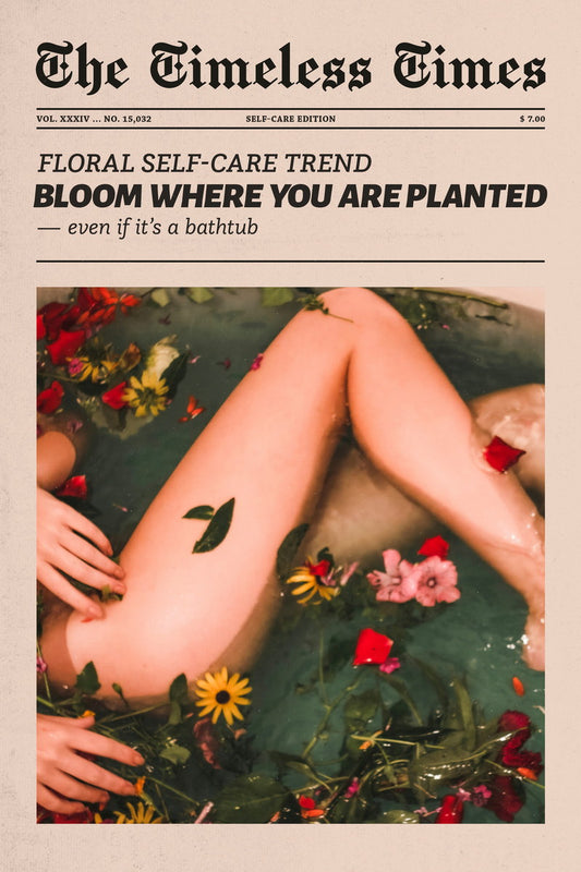 Bloom Where You Are Planted | Floral Newspaper Wall Art Poster