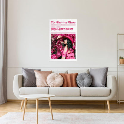 Bloom, Baby, Bloom | Boho Cowgirl Newspaper Print Poster