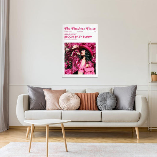 Bloom, Baby, Bloom | Boho Cowgirl Newspaper Print Poster