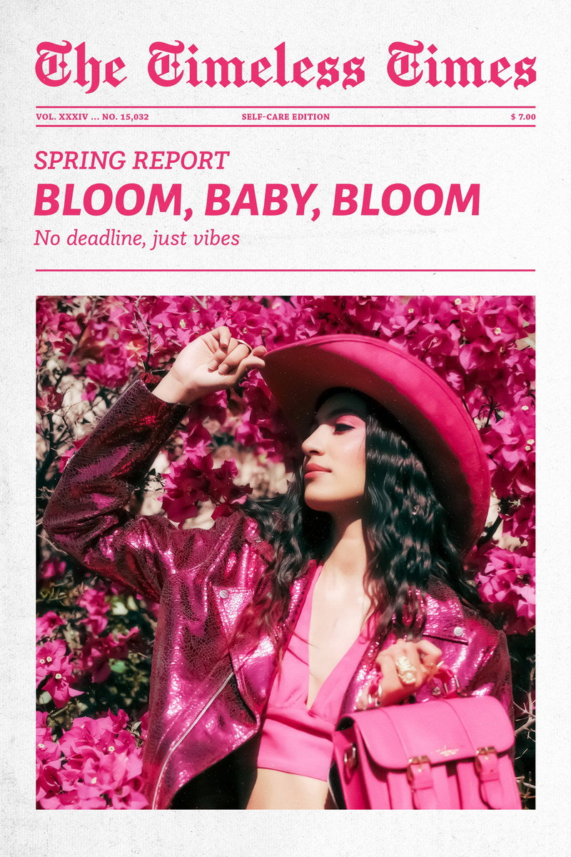 Bloom, Baby, Bloom | Boho Cowgirl Newspaper Print Poster