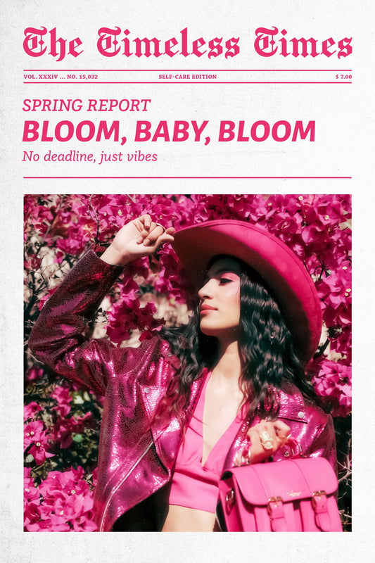 Bloom, Baby, Bloom | Boho Cowgirl Newspaper Print Poster