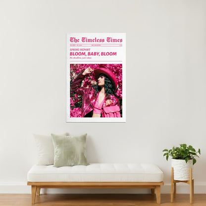 Bloom, Baby, Bloom | Boho Cowgirl Newspaper Print Poster