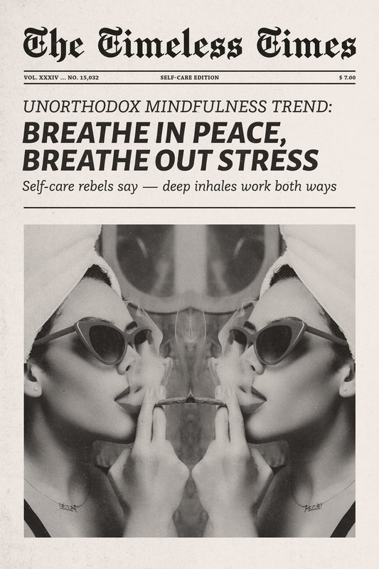 Breathe in Peace, Breathe out Stress | Minimalist Newspaper Wall Art Poster