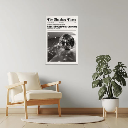 Create Your Own Sunshine | Disco Newspaper Print Poster