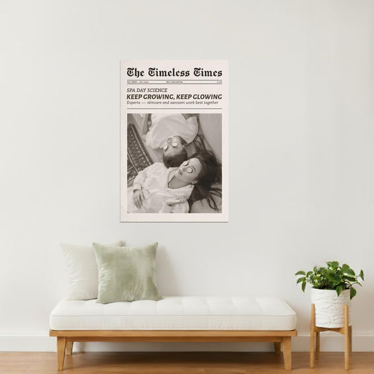 Keep Growing, Keep Glowing | Self Care Newspaper Print Poster