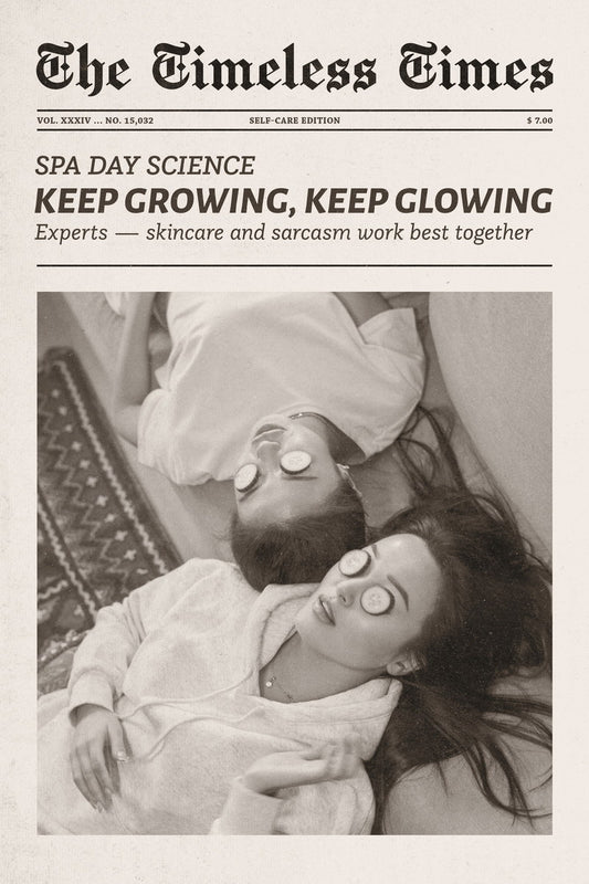Keep Growing, Keep Glowing | Self Care Newspaper Print Poster