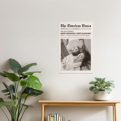Keep Growing, Keep Glowing | Self Care Newspaper Print Poster