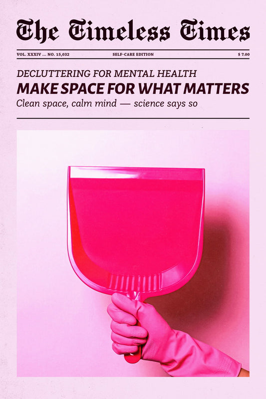 Make Space for What Matters | Pink Newspaper Print Poster