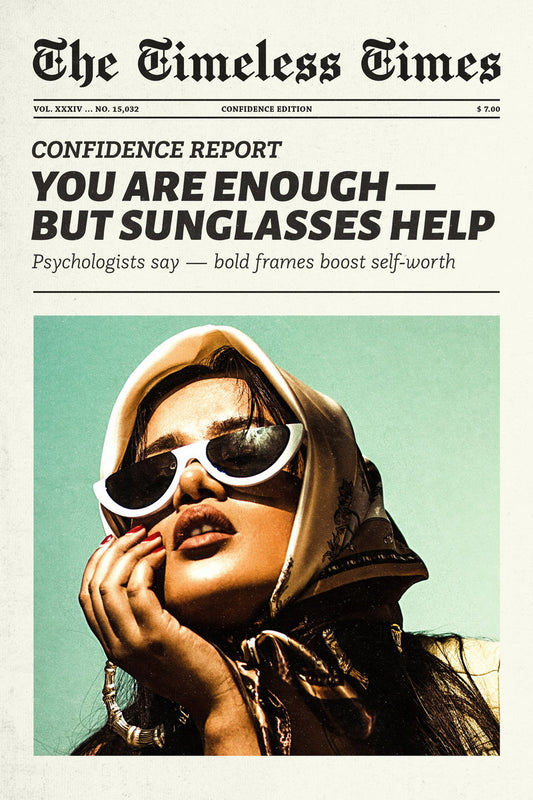 You Are Enough (But Sunglasses Help) | Feminist Newspaper Print Poster