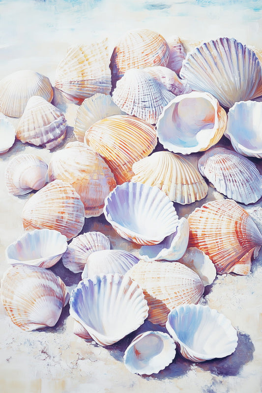 Ocean Seashells | Coastal Cowgirl Watercolor Art Print Poster