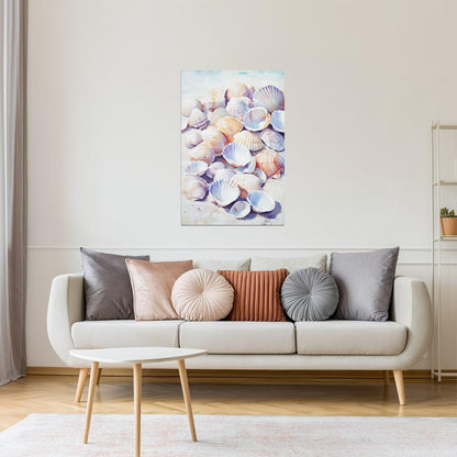 Ocean Seashells | Coastal Cowgirl Watercolor Art Print Poster