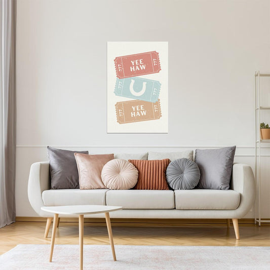 Yee Haw Tickets | Lucky Cowgirl Western Wall Art Poster