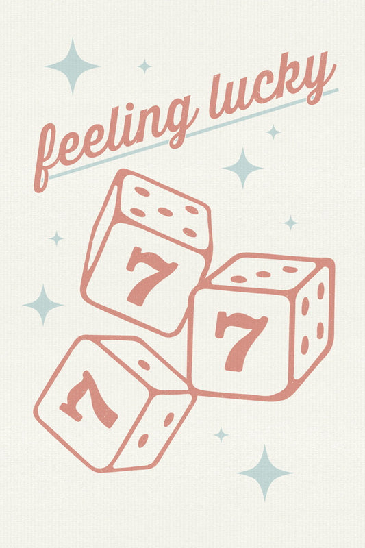 Feeling Lucky | Dice and Number 7 Western Wall Decor Poster
