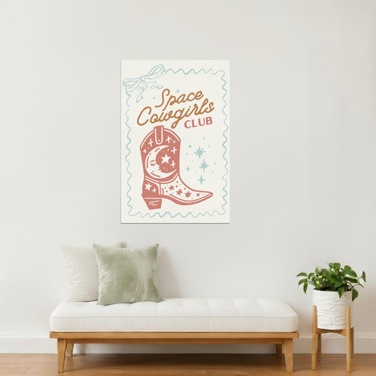 Space Cowgirls Club | Starry Cowboy Boot Print Poster